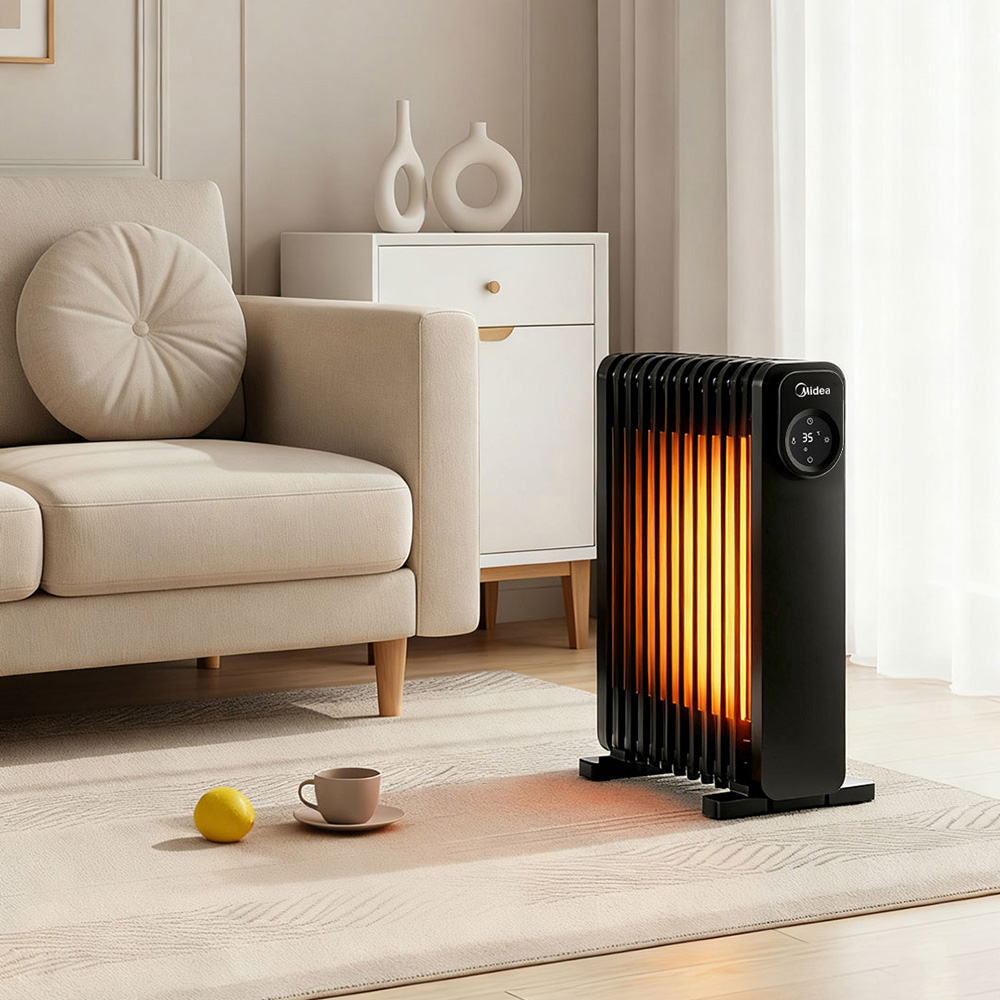 Midea AJ0884 Black Electric Heater with Remote Control and LED Screen 2200W Image 6