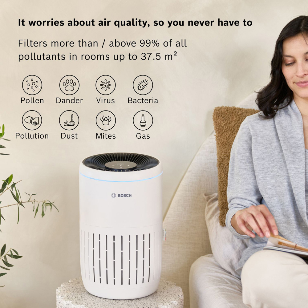 Bosch Air 2000 3-in-1 Black and White Compact Air Purifier Image 2