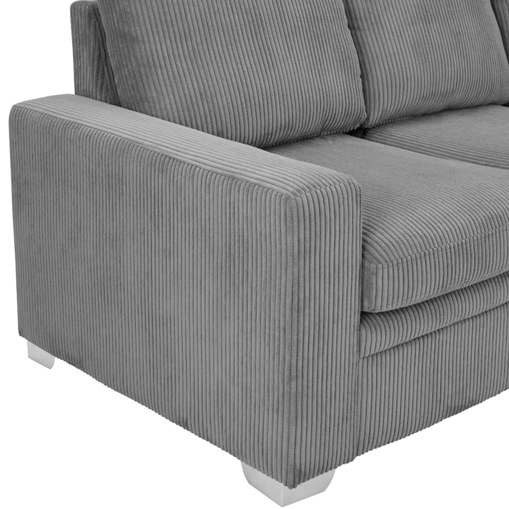 Home Detail Alcott 6 Seater Grey Jumbo Cord Fabric Left Hand Corner Sofa Image 9