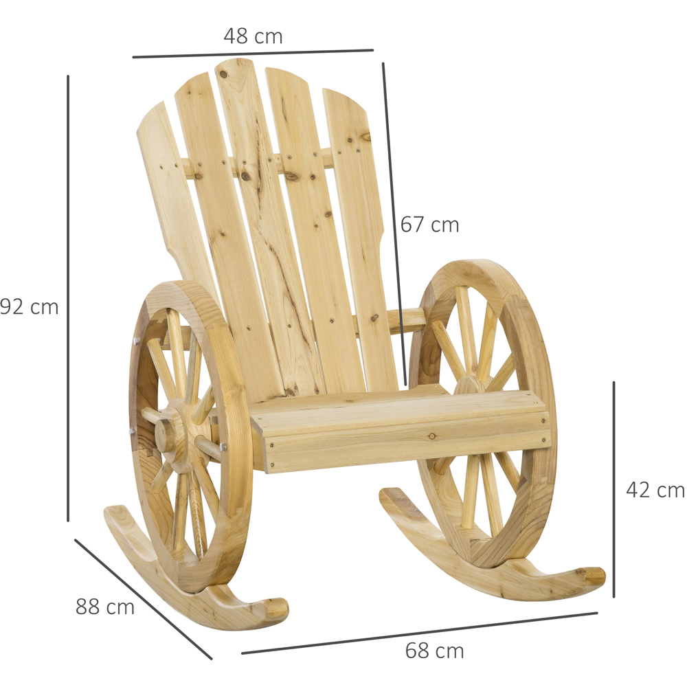 Outsunny Natural Adirondack Rocking Chair Image 8