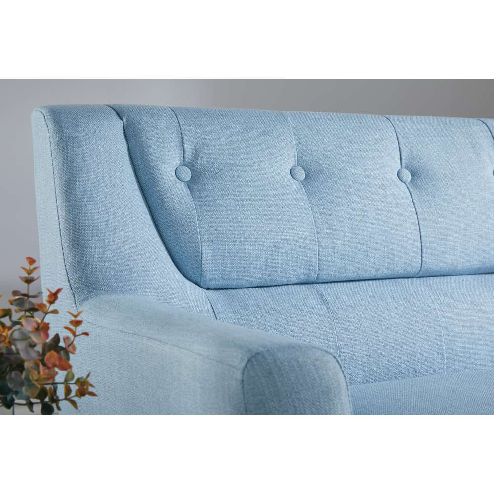 Lambeth 3 Seater Duck Egg Blue Fabric Large Sofa Image 5