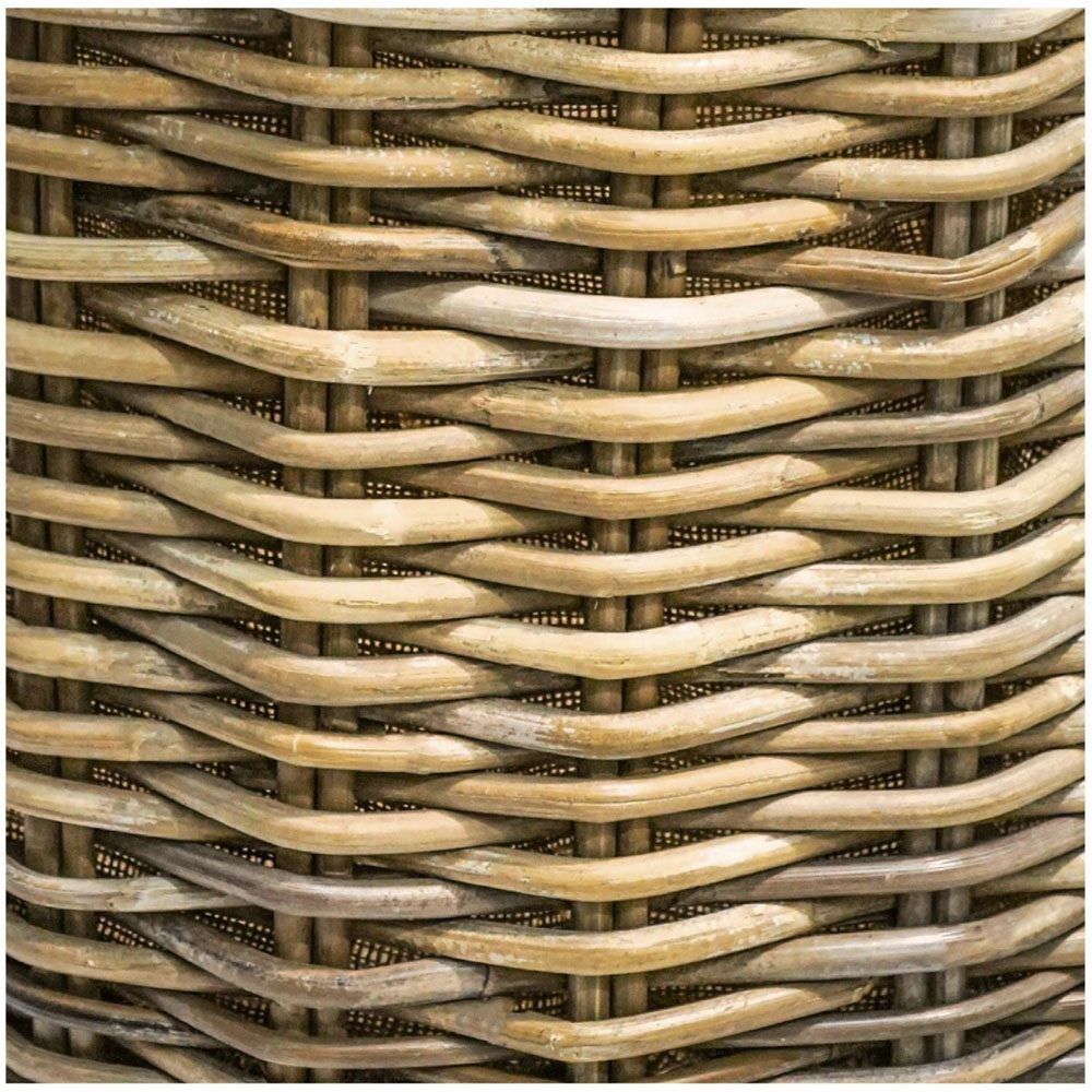 Ivyline Natural Wicker Round Lined Log Basket Set of 2 Image 4