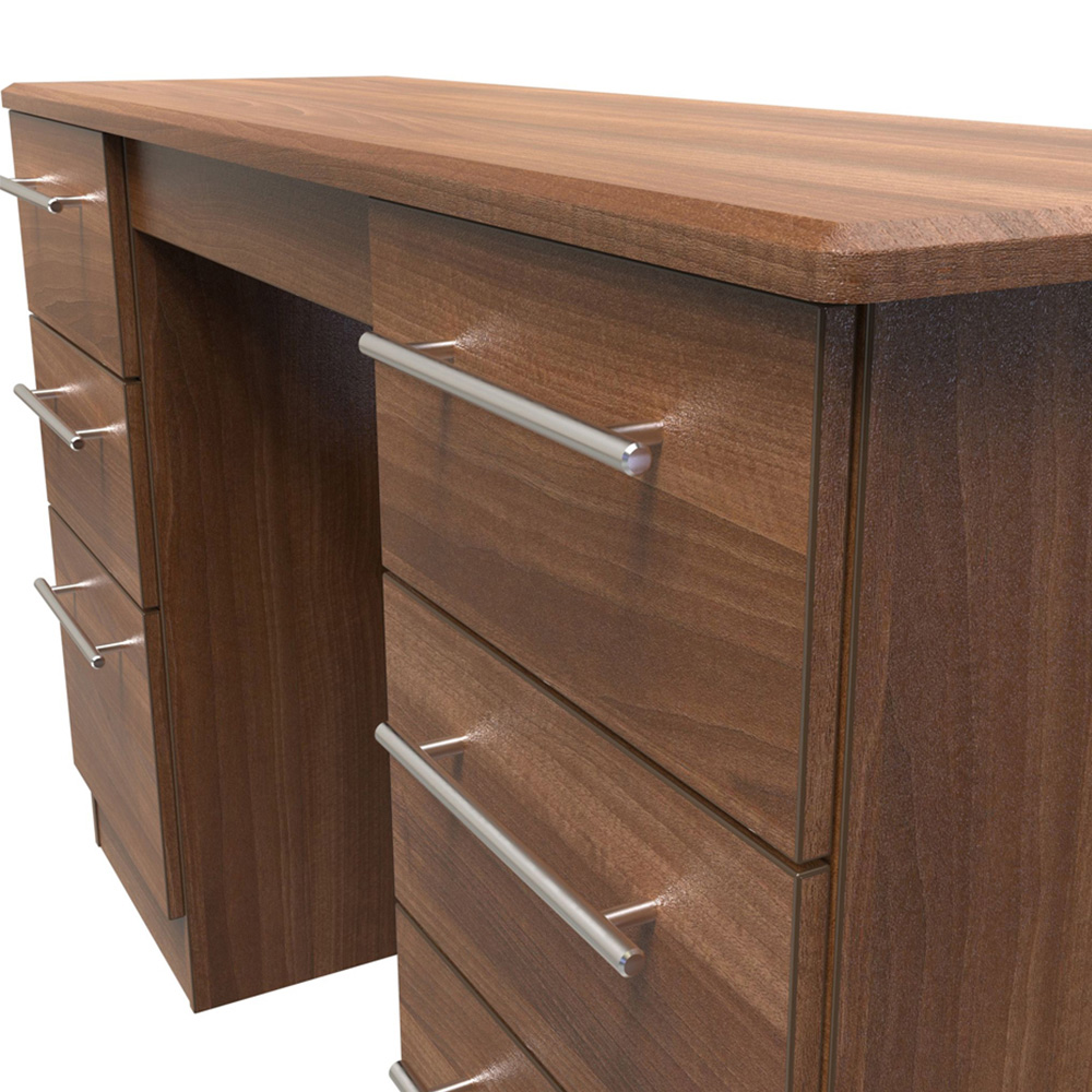 Crowndale Sherwood 6 Drawer Noche Walnut Kneehole Desk Image 5
