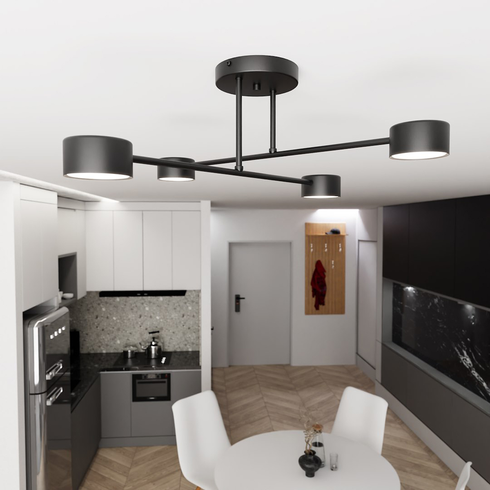 Emibig Halo 4 Light Black GX53 Ceiling Light Image 2