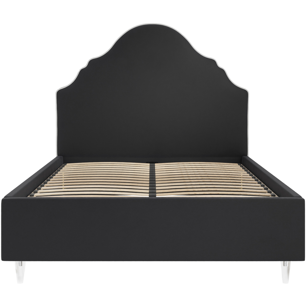 LPD Home Quince Onyx King Size Linen Bed with Ornate-Style Headboard Image 2