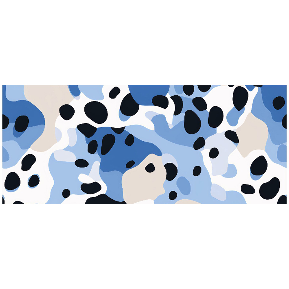 Warren Reed Designer Blue Camouflage Pattern Glass Bathroom Splashback 25 x 60cm Image 2