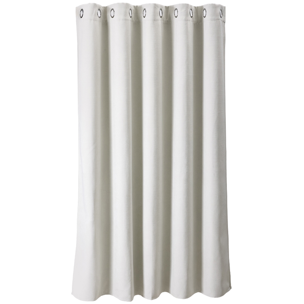 Living and Home Solid Beige White Blackout Chenille Curtains 117 x 137cm Image 2