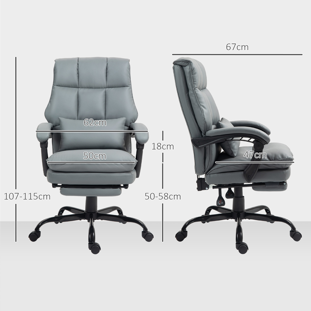 Portland Grey PU Leather Executive Office Chair Image 9