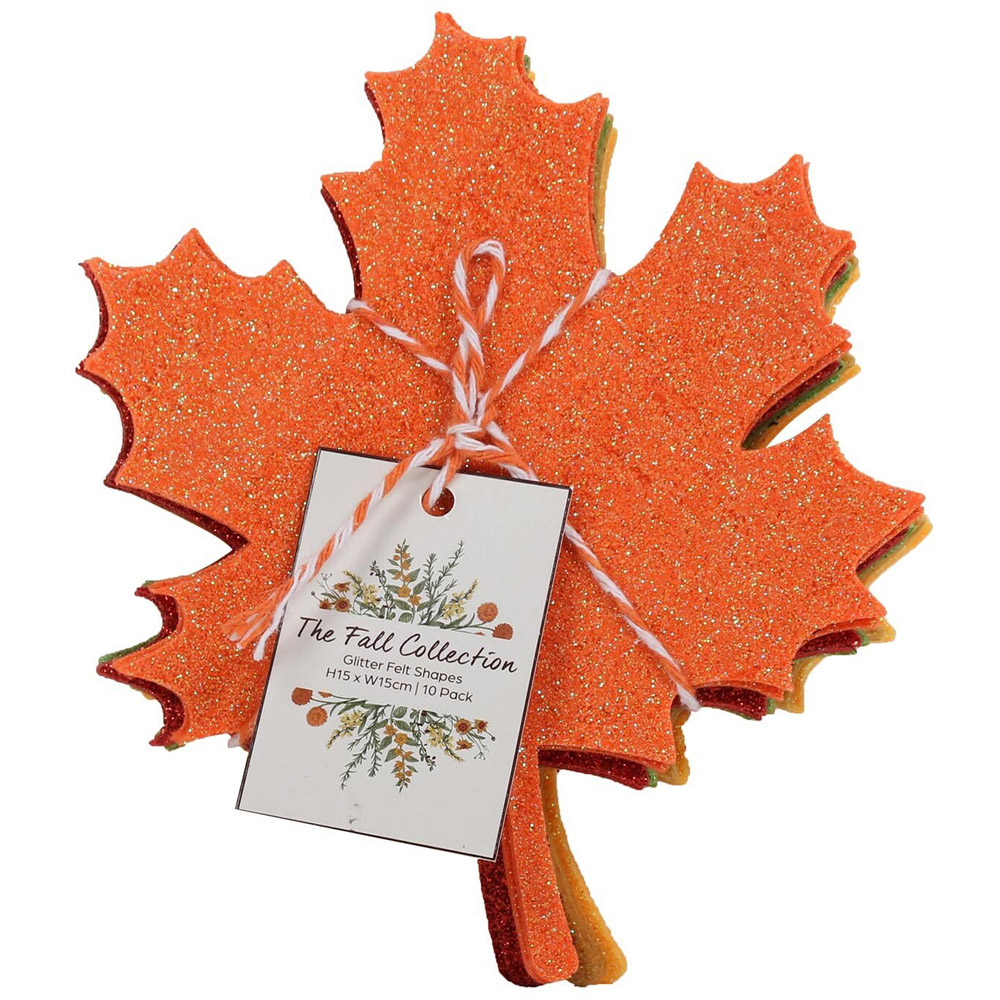 Single The Fall Collection Autumn Glitter Felt Shapes in Assorted styles Image 2