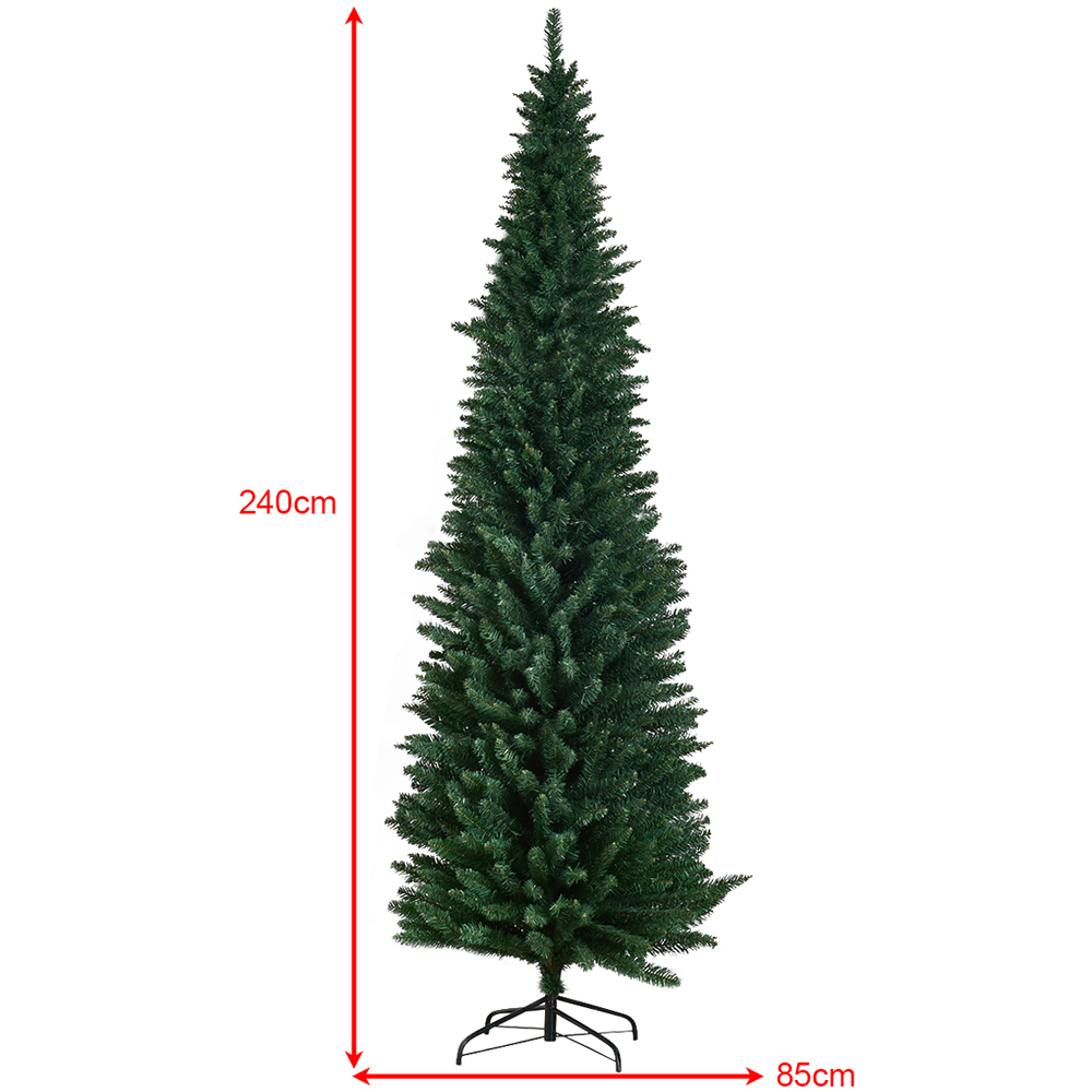 Costway Green Slim Pencil Artificial Christmas Tree 8ft Image 8