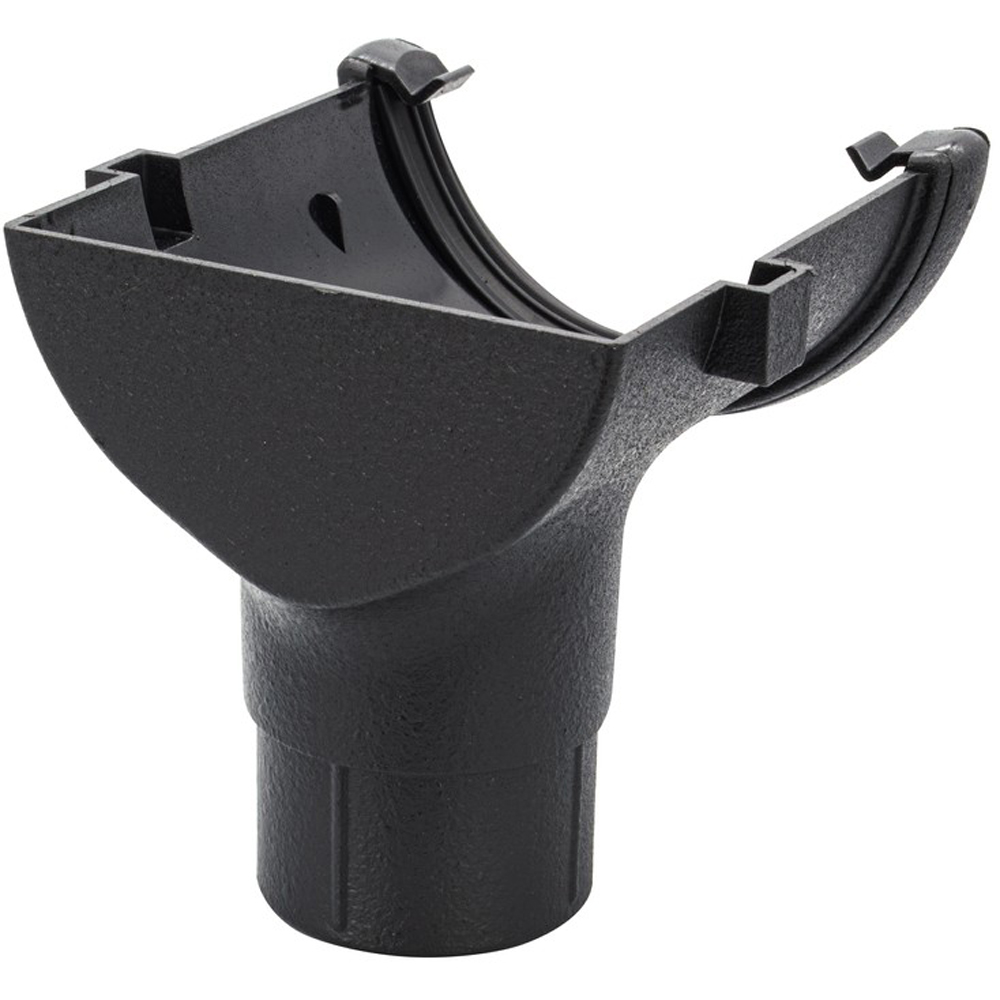 FloPlast Half Round Gutter Stop End Outlet Cast Iron Effect 112mm Image 4