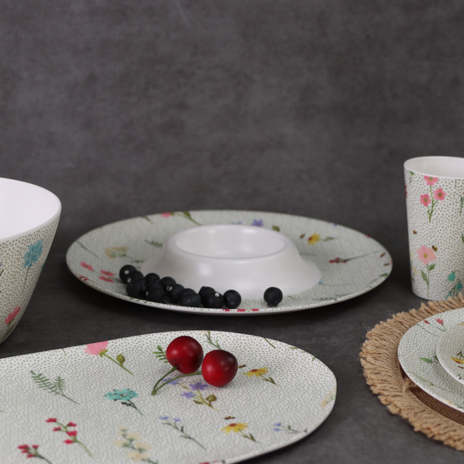 Flower Market White Chip and Dip Platter Image 5