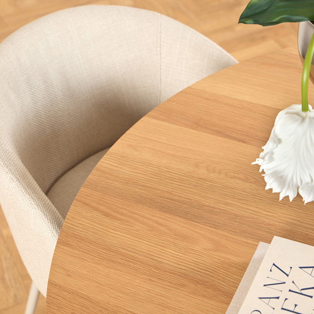 Florence Soli Oak and Grey Round Dining Table 120 x 75cm Image 5
