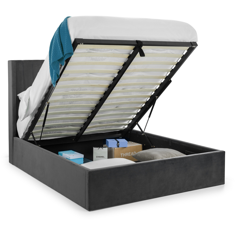 Julian Bowen Langham King Size Grey Storage Ottoman Bed Image 3
