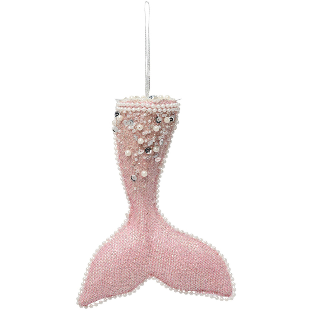 The Seasonal Gift Co. Pink Velvet Mermaid Tail Christmas Tree decoration Image 2