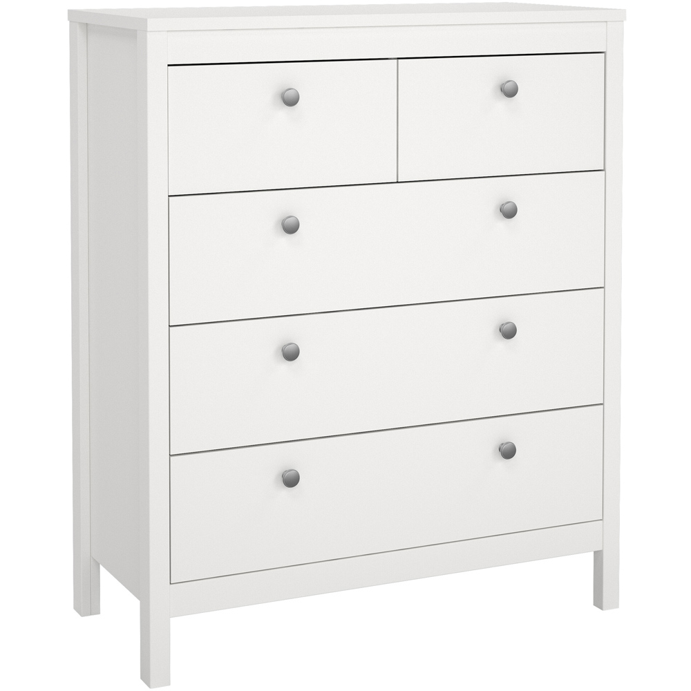 Florence Madrid 5 Drawer White Chest of Drawers Image 2