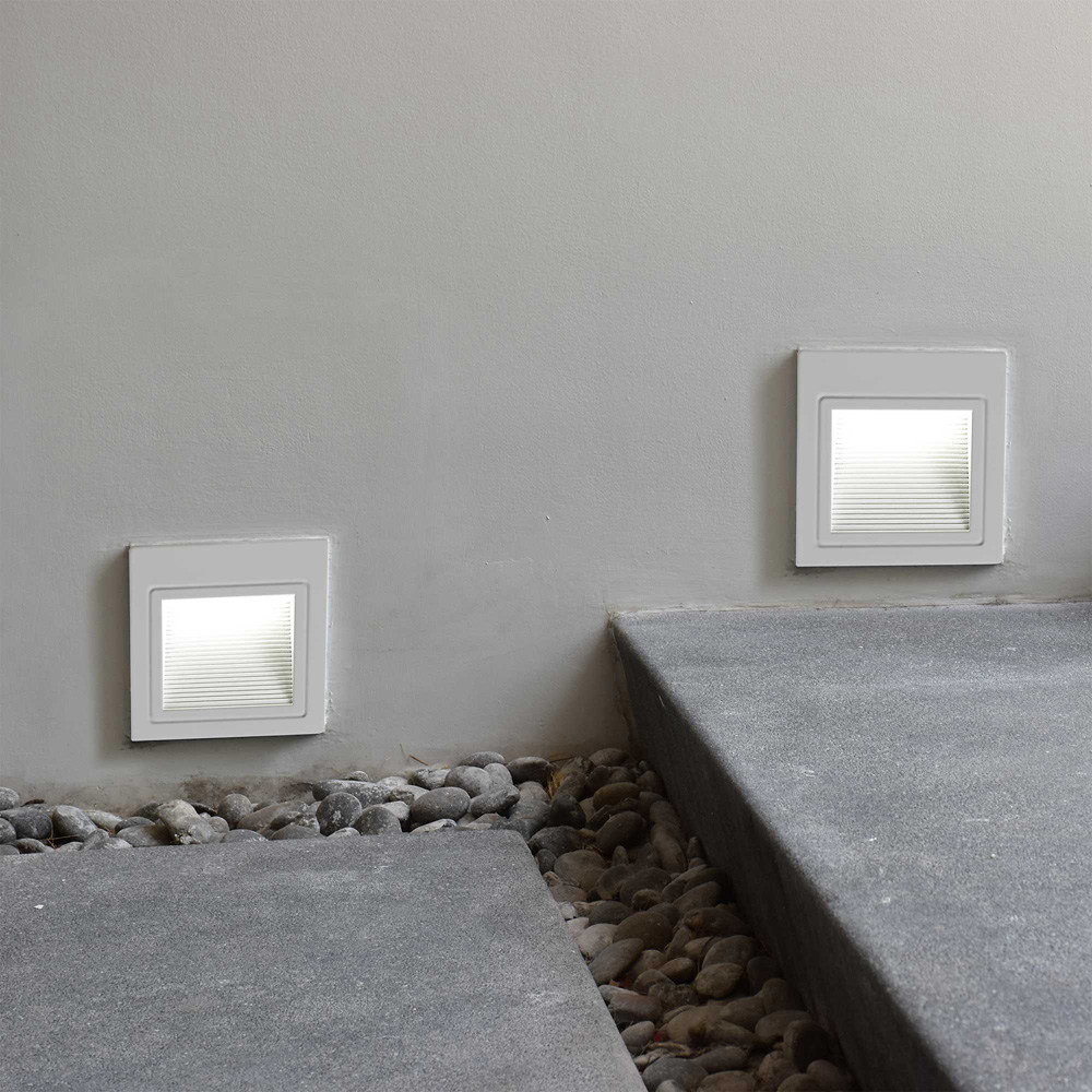 V-TAC 4 Pack 5W White Square Warm White LED Step Light Image 6