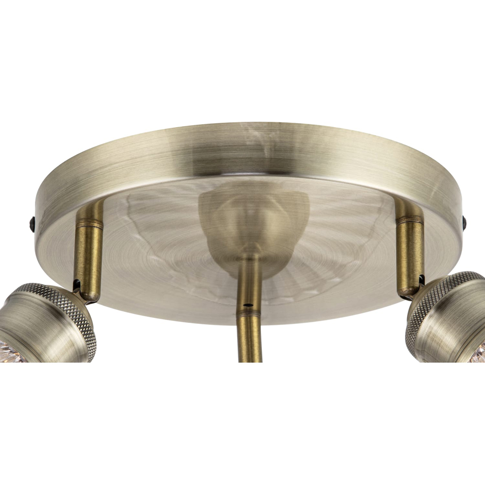 Cosylyte Milan Bathroom 3 Light Round Plate Ribbed Glass Spotlight Image 5