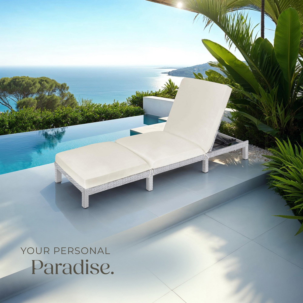 tectake Sofia Light Grey 6 Level Adjustable Backrest Sun Lounger Image 8