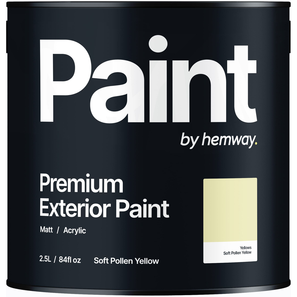 Hemway Soft Pollen Yellow Exterior Matt Acrylic Emulsion Paint 2.5L Image 2