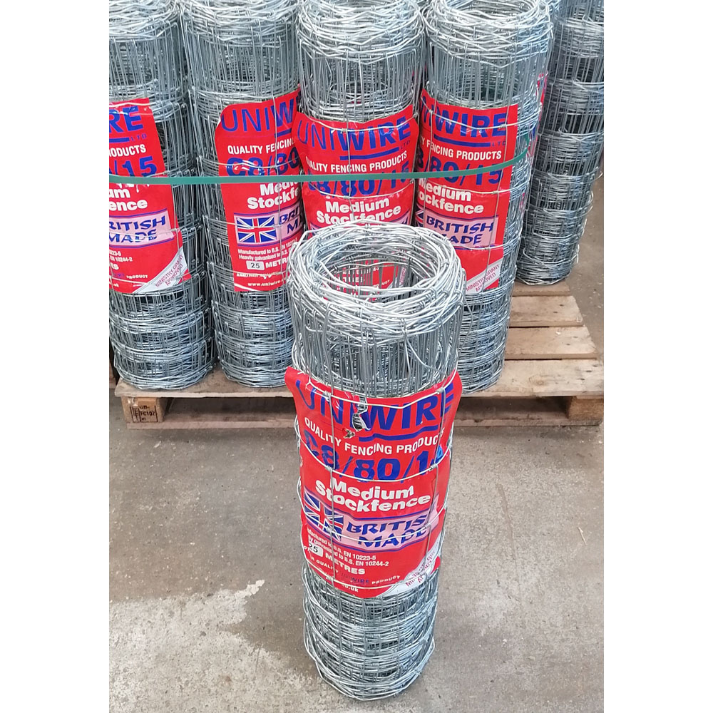 Inspirational Gifting C8/80/15 Mild Steel Wire Stock Fence Roll 80cm x 25m Image 3