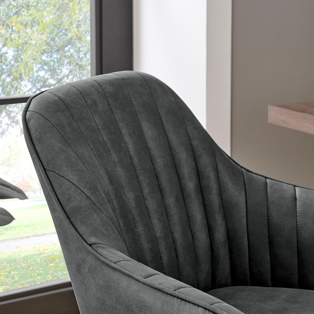 Furniturebox Brooker Black Faux Leather Office Chair Image 2