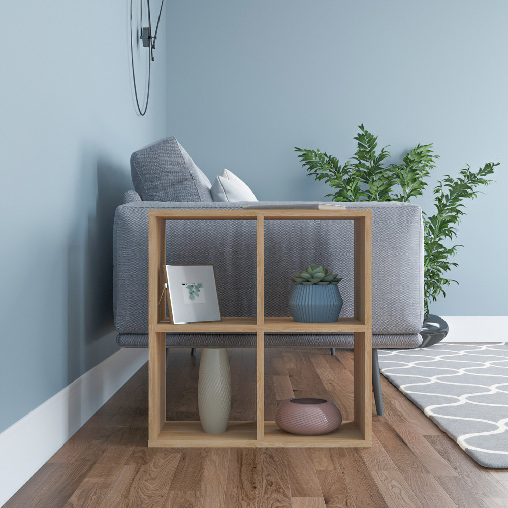 Decorotika Hansen 4 Shelf Oak Side Table Image 3