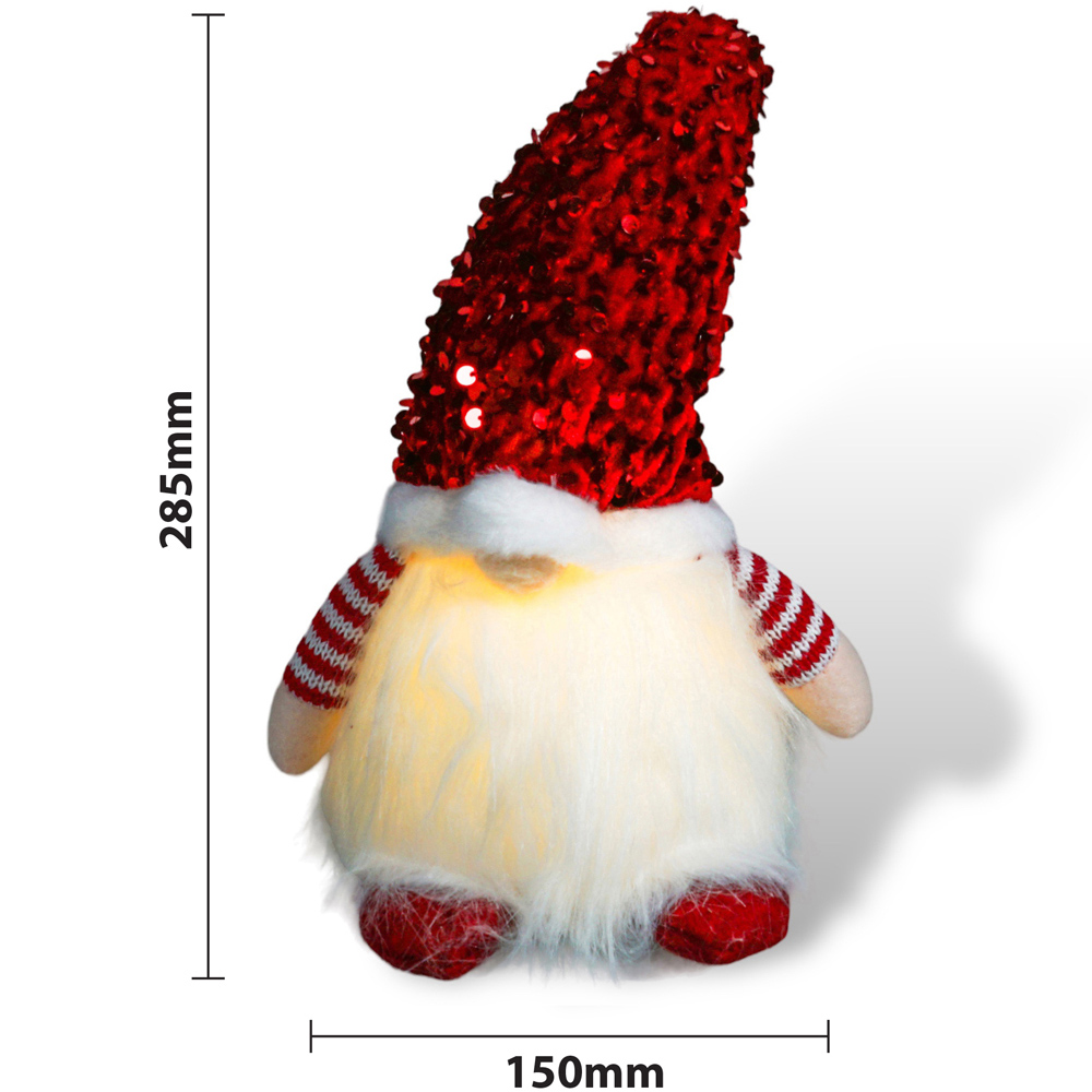 Xmas Haus Red Sparkly Light Up Festive Gonk Decoration Image 6