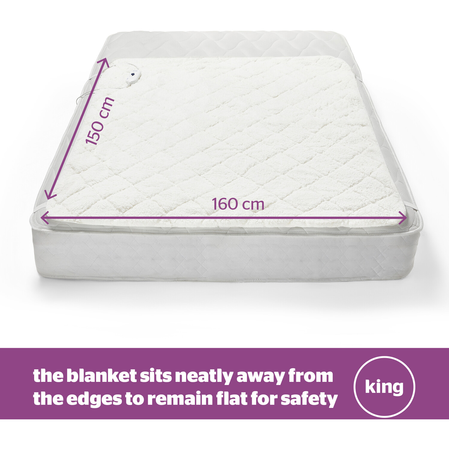 Silentnight Comfort Control Teddy Fleece Electric Blanket White King Image 3