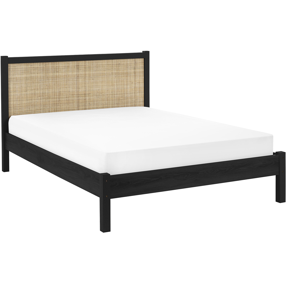Julian Bowen Padstow Rattan Double Black Bed Frame Image 2