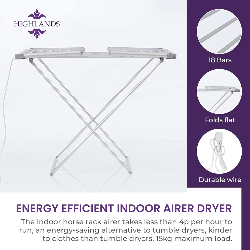 Highlands Homeware Electric Heated Airer Image 6