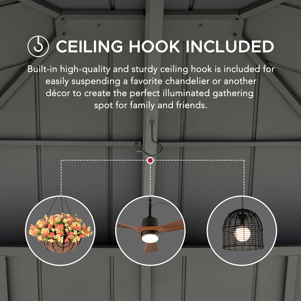 Sunjoy Rimo 3.9 x 4.5m Anthracite Cedar Wood Gazebo Image 4