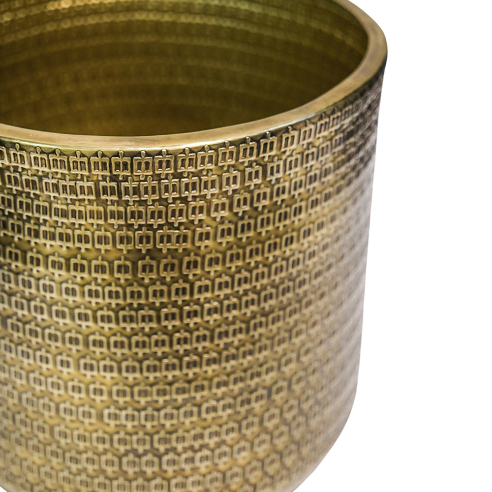 Ivyline Solis Gold Embossed Planter 18 x 18cm Image 3