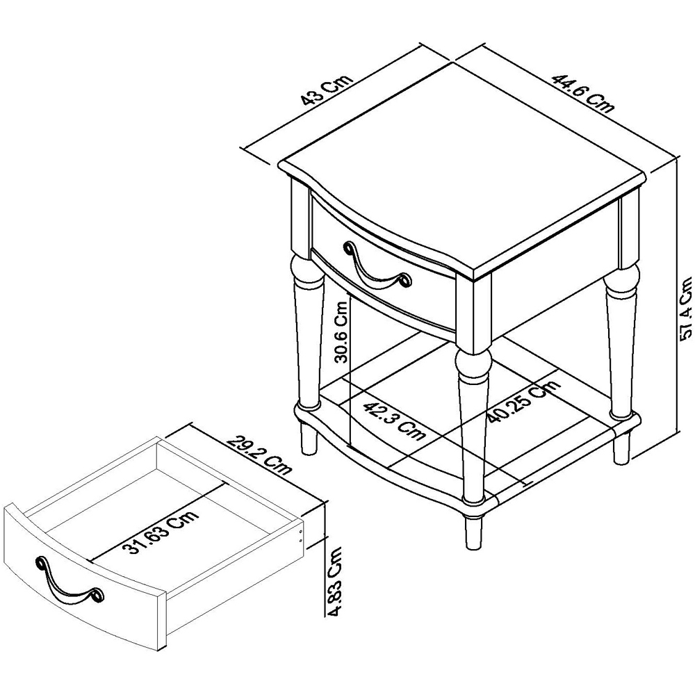 Bentley Designs Montreux Single Drawer Single Shelf Grey Washed Oak and Soft Grey Nightstand Image 7