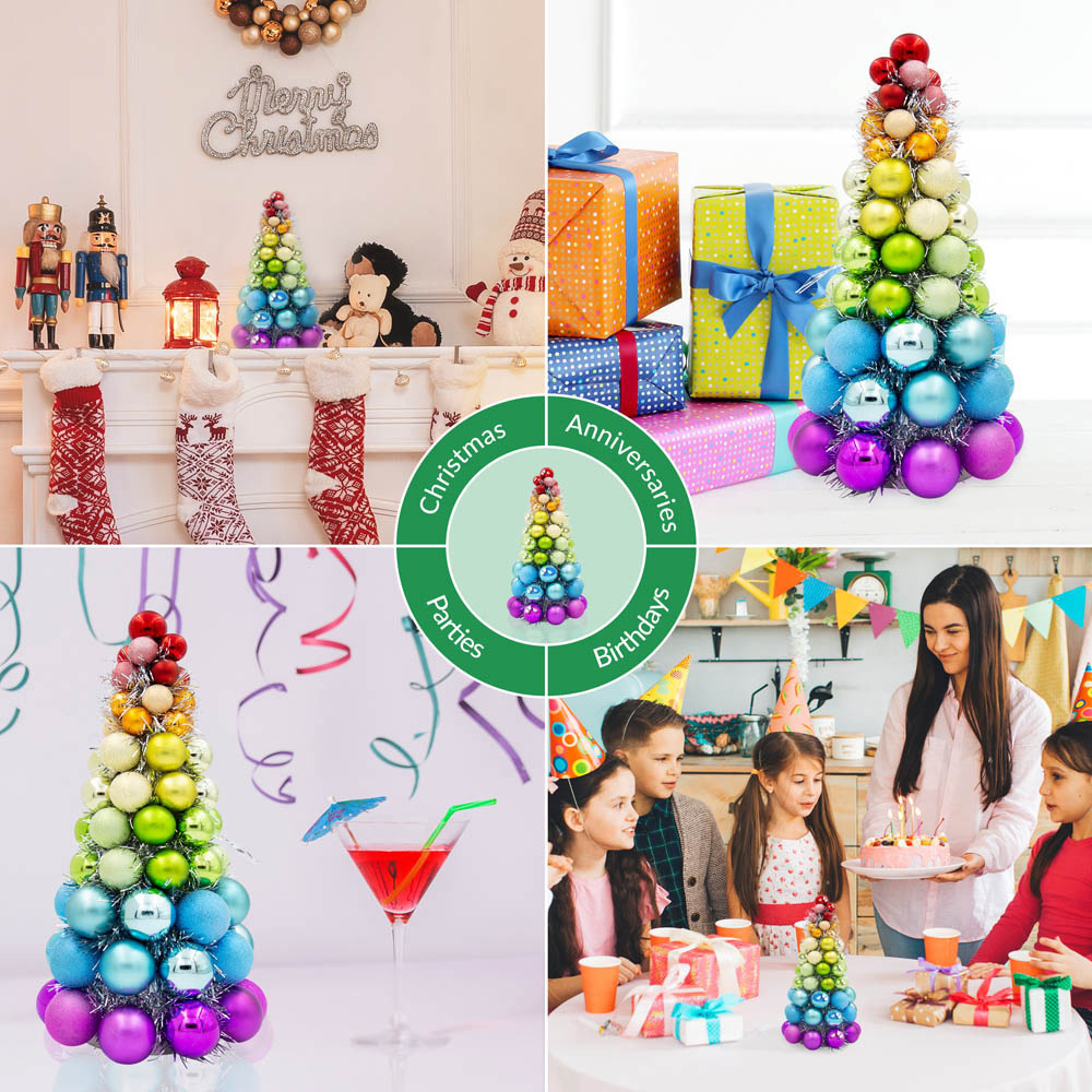 The Christmas Workshop Rainbow Bauble Table Tree Image 4