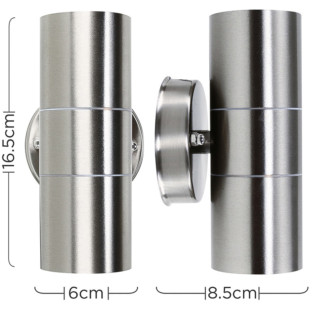 ValueLights Gainsford Silver Outdoor Wall Up Down Light with Dusk till Dawn Sensor Image 8