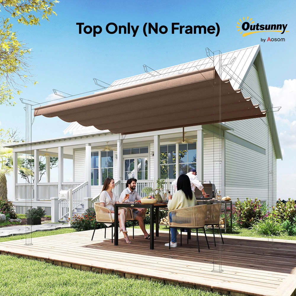 Outsunny 2.55 x 2.5 m Brown Pergola Replacement Cover Image 3