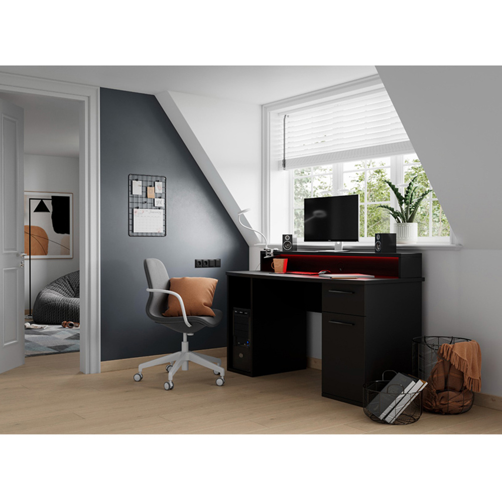 Flair Power Z Colour Changing LED Compact Gaming Desk Black Image 8