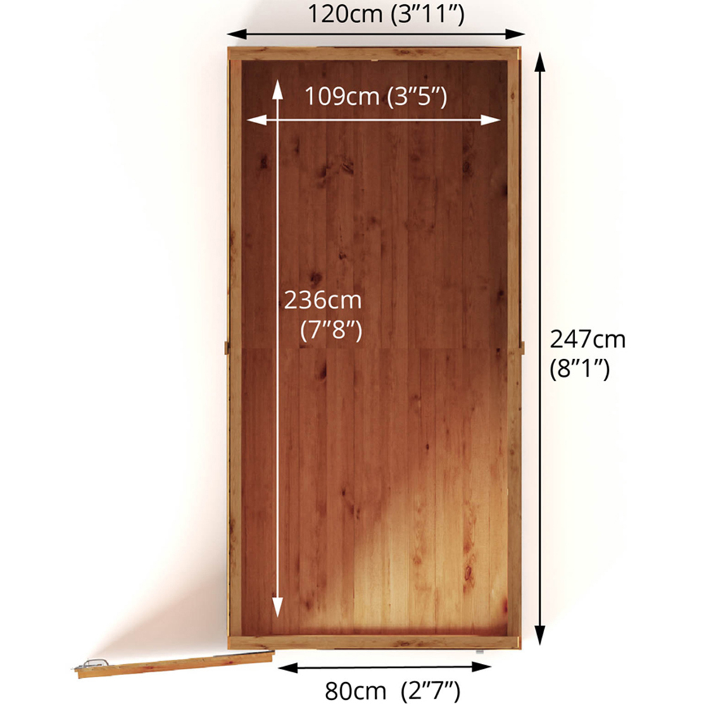 Mercia Woodsman 8 x 4ft Shiplap Pent Shed Image 8