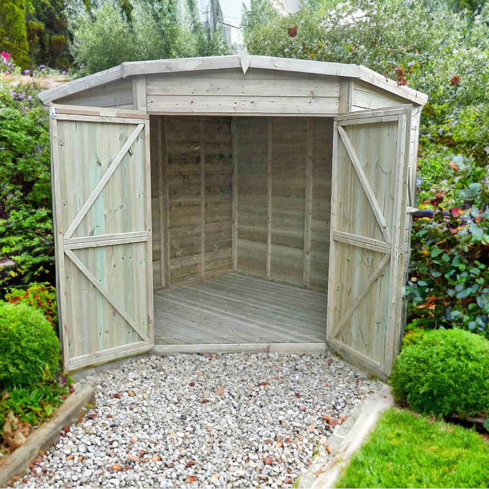 Shire 7 x 7ft Double Door Pressure Treated Corner Shed Image 4