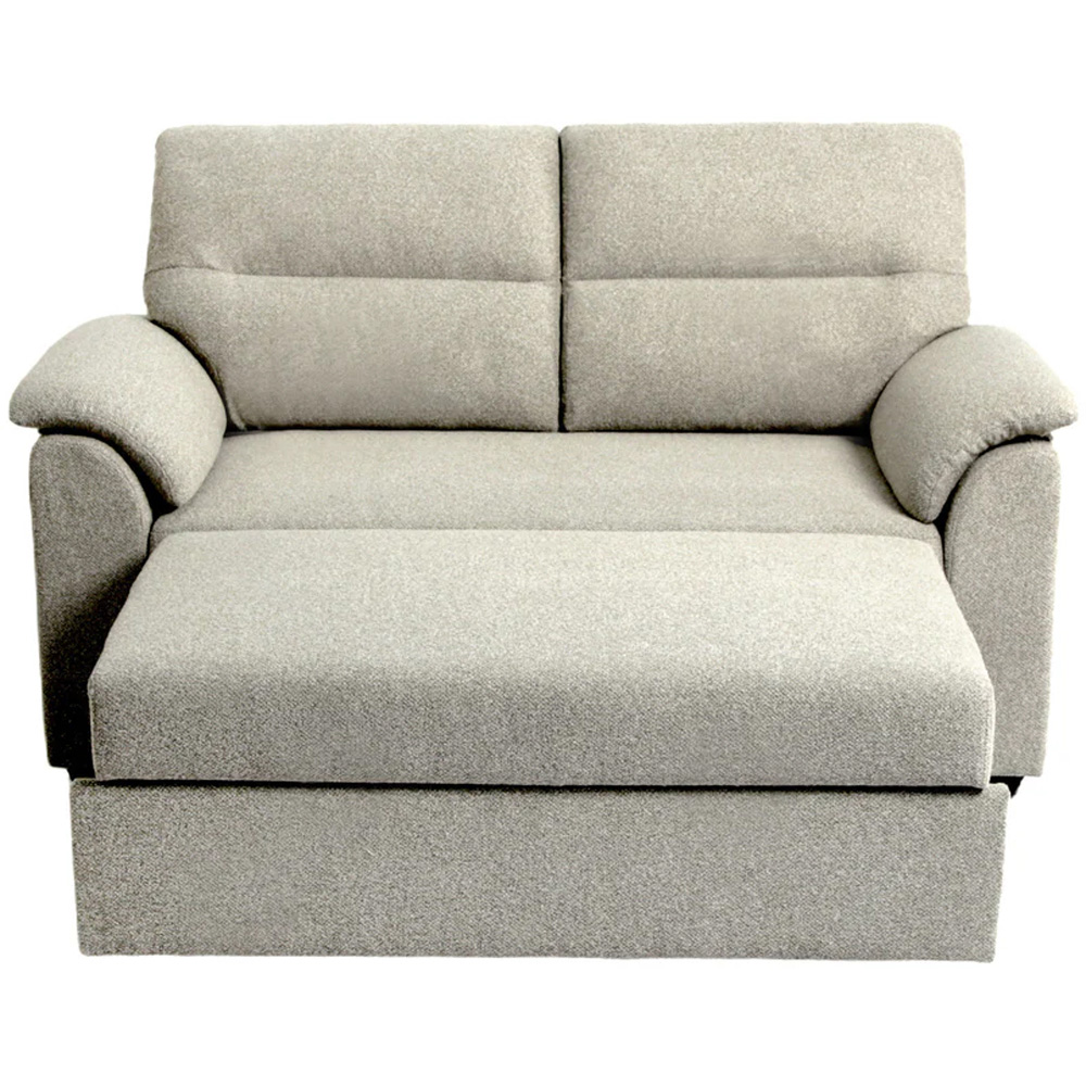 HGD Tivoli 2 Seater Oatmeal Woven Boucle Pull-Out Sofa Bed | Homebase