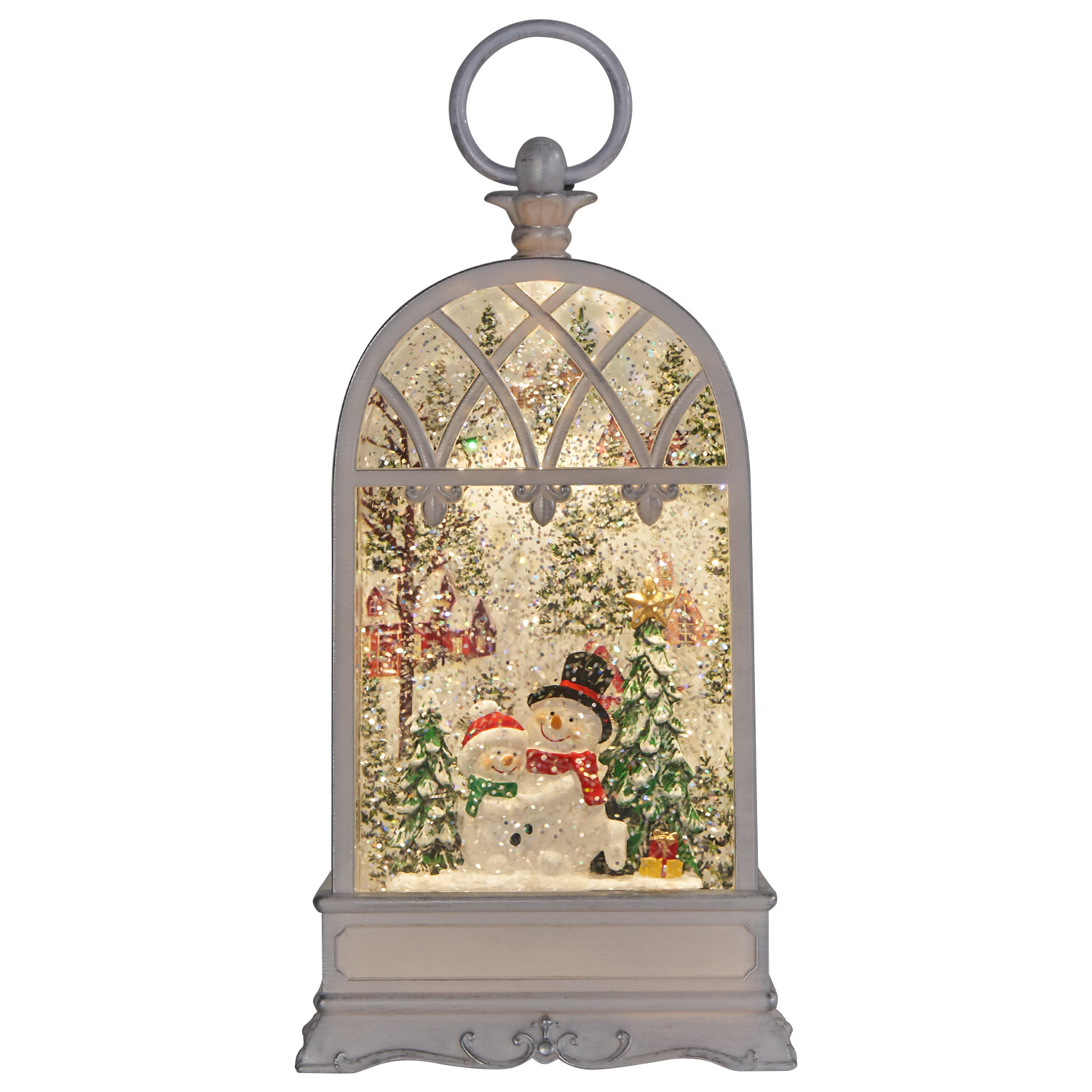 Christmas Scene Glitter Lantern Multicolour Image 5