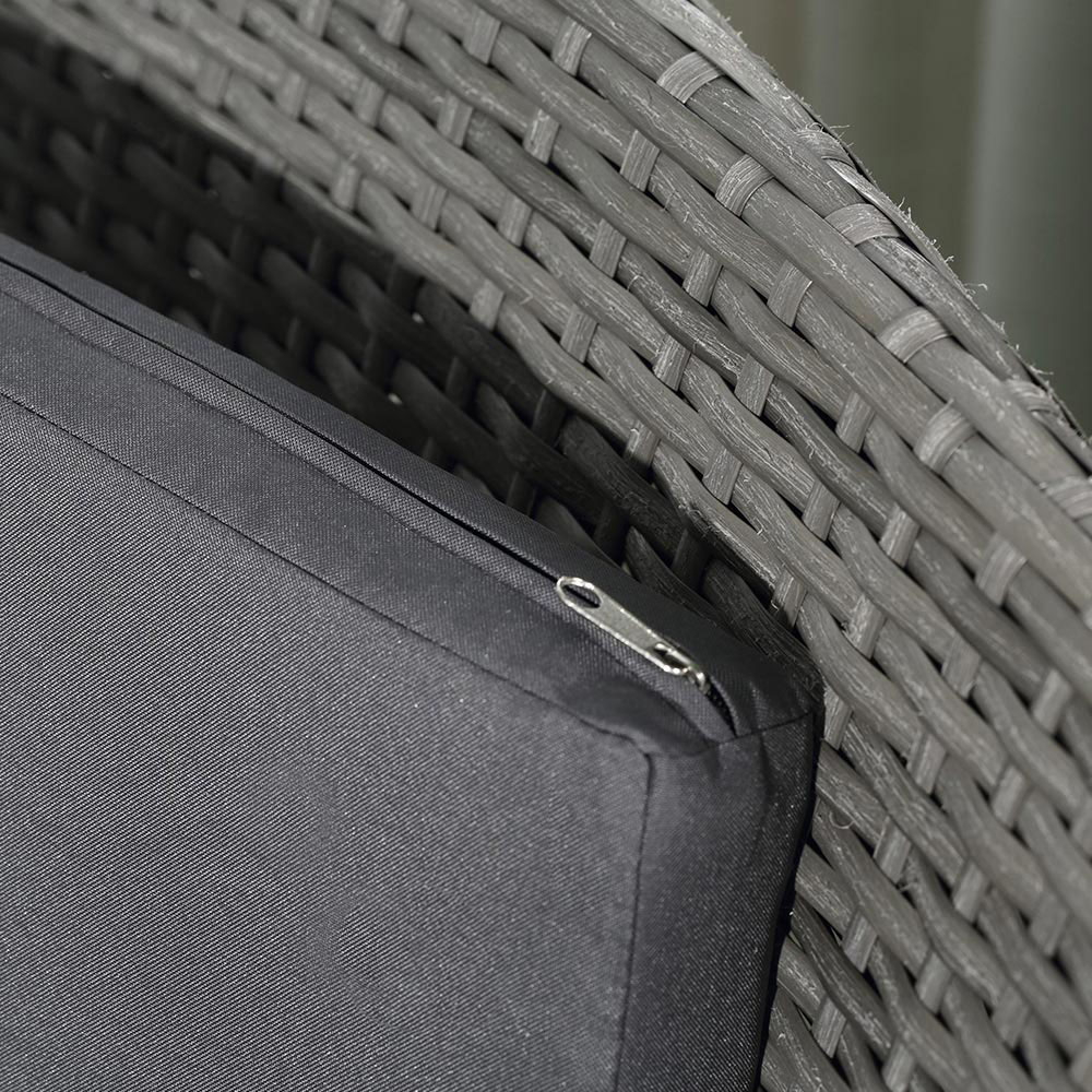 Outsunny Rattan Bistro Set Weave Grey Image 3