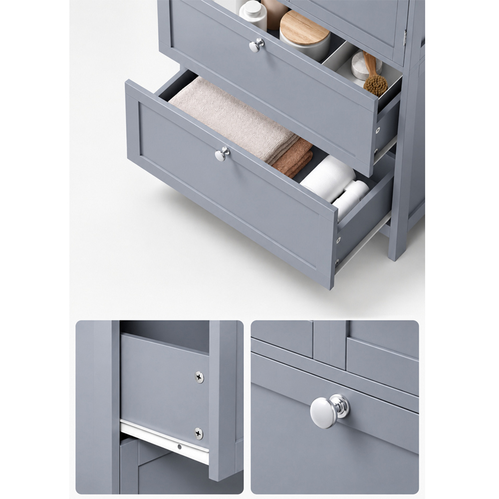 Modcraft 2 Door 2 Drawer Grey Bathroom Storage Cabinet Image 5