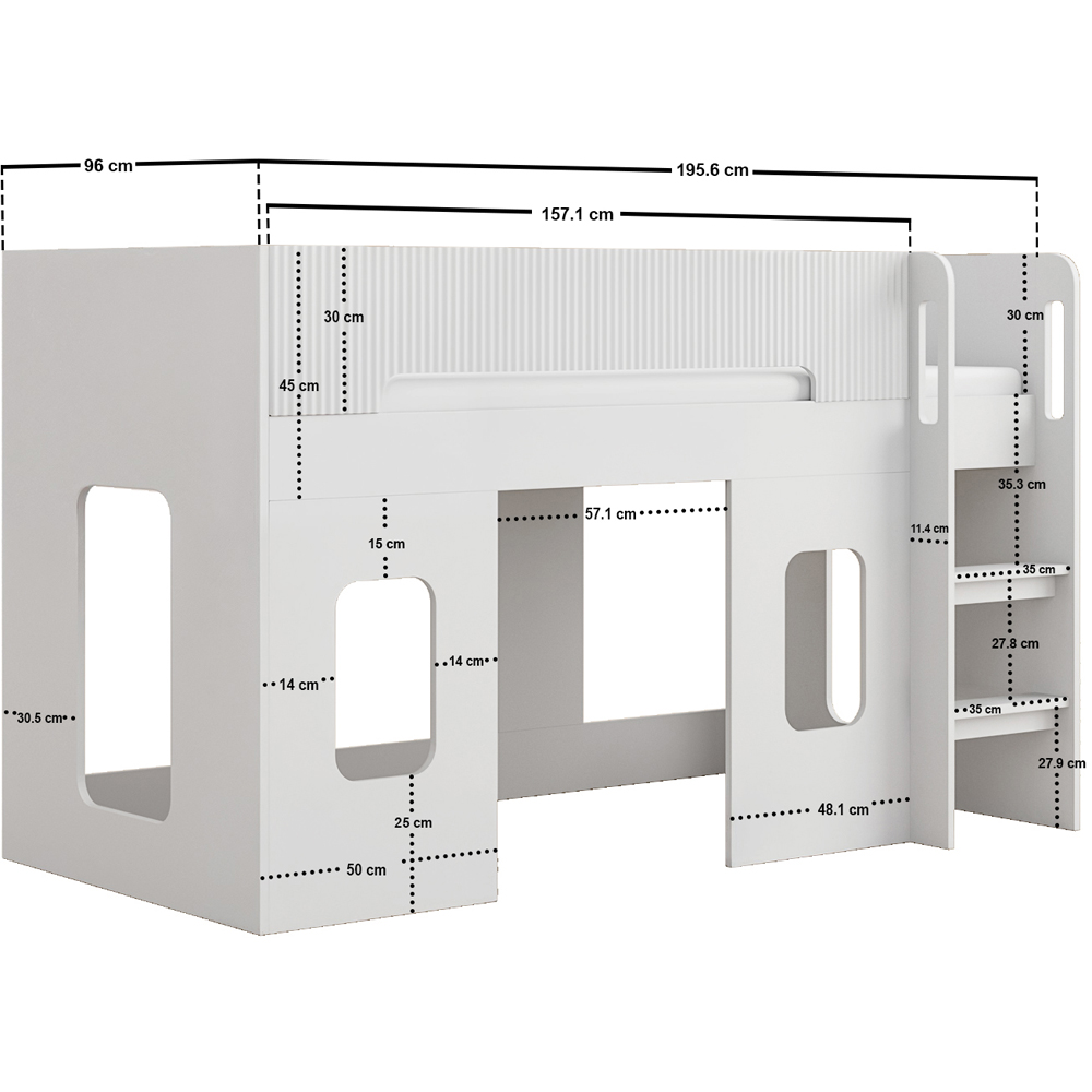 Flair Lino White Play House Mid Sleeper Image 6
