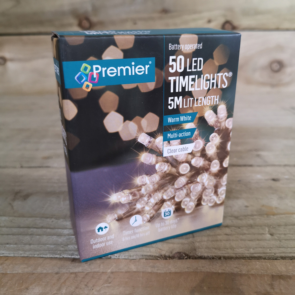 Premier TimeLights 50 Warm White LED Multi-Function Christmas String Light 5m Image 7