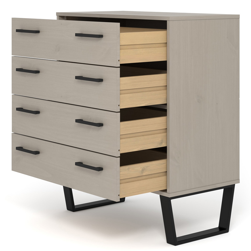 Core Products Texas 4 Drawer Grey Waxed Pine Chest of Drawers Image 4