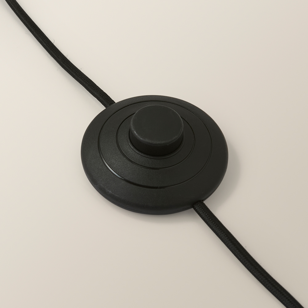 ValueLights Marissa Black Velvet Shade Black Ball LED Floor Lamp Image 4