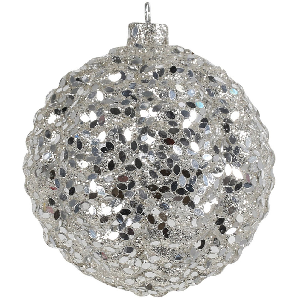 Single Chic Noir Ridged Glitter Bauble in Assorted styles Image 3
