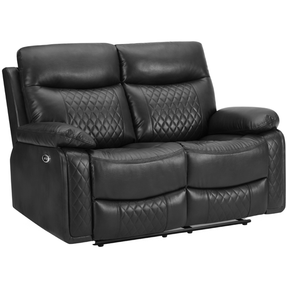 Home Detail Carson 2 Seater Black Faux Leather Electric Recliner Sofa Image 2